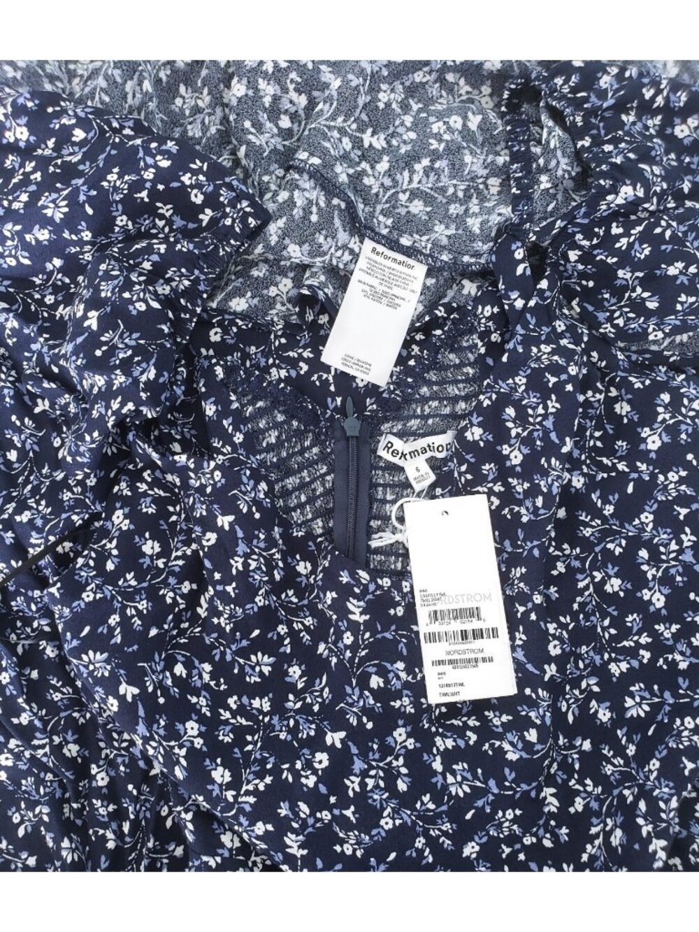 Reformation Baxley Women's Floral Short Sleeve Midi Summer Dress Twilight Size 6 - Picture 4 of 4